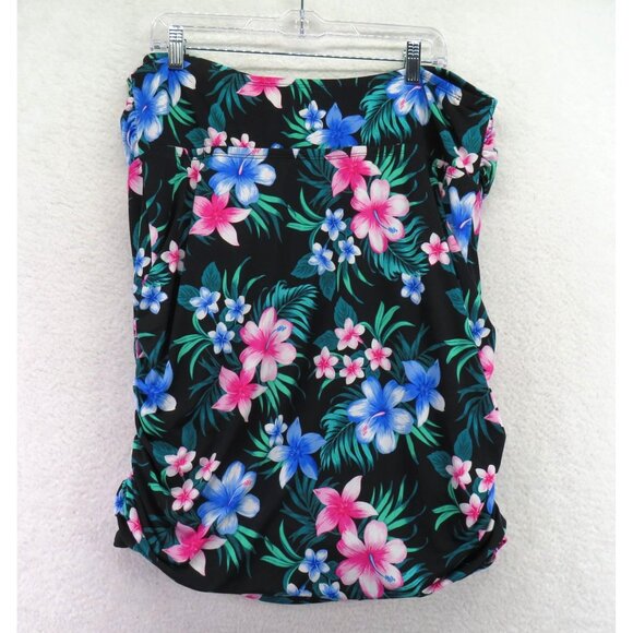 Catalina Swimsuit Size 22W Floral Multicolor Strapless One Piece Tropical Print - Picture 5 of 10